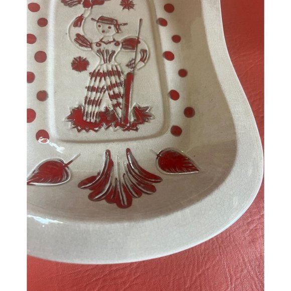 Holland Dutch Print Galagray Ware Serving Dish Tray CALIFORNIA CLEMINSONS 12" L - Picture 5 of 7